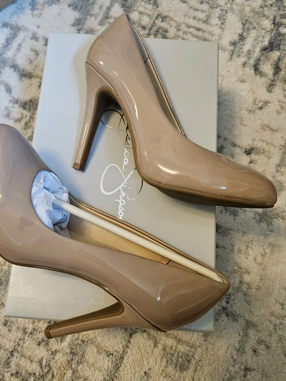 Jessica Simpson Nude Patent JS-Malia High Heel Pumps